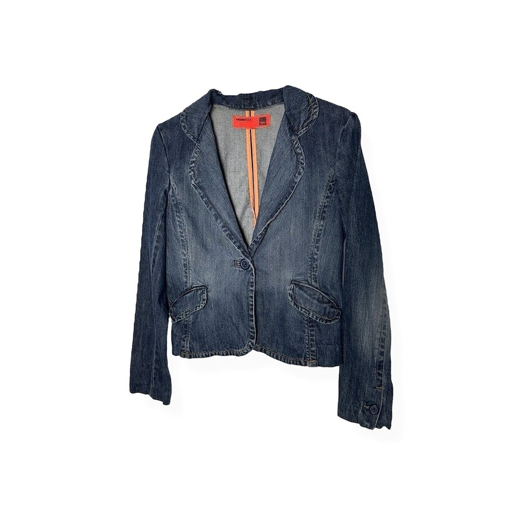 3/$20‎ Vintage Denim Blazer Jacket Fitted Stretch Jean Jacket Mossimo Mossissue